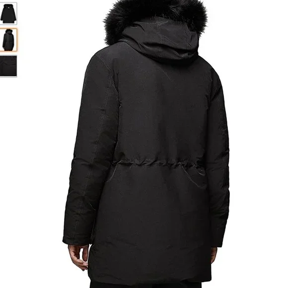 Zara MAN Long Quilted Coat With Faux Fur Hood - Picture 4 of 12